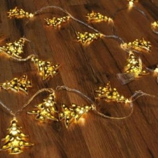 Гирлянда светодиодная елочки цвет золото 20 LED 4 метра